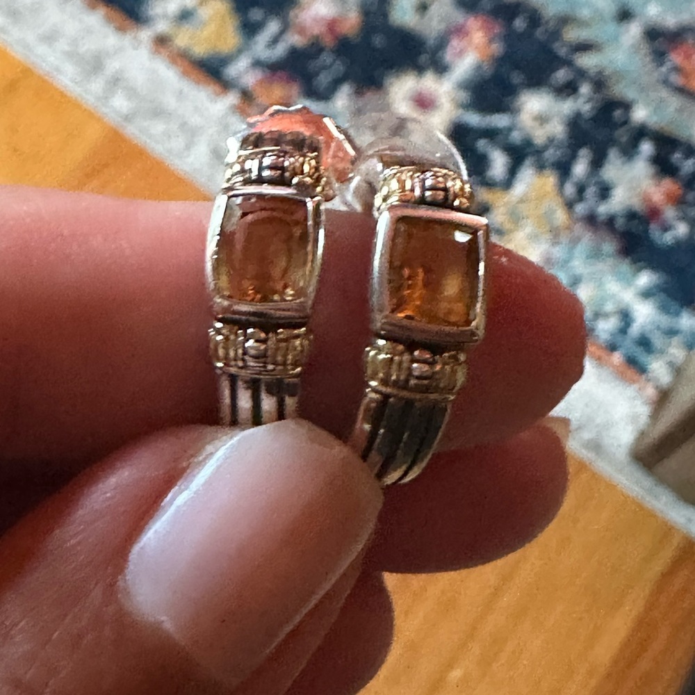 LAGOS Caviar SS Citrine Hoops